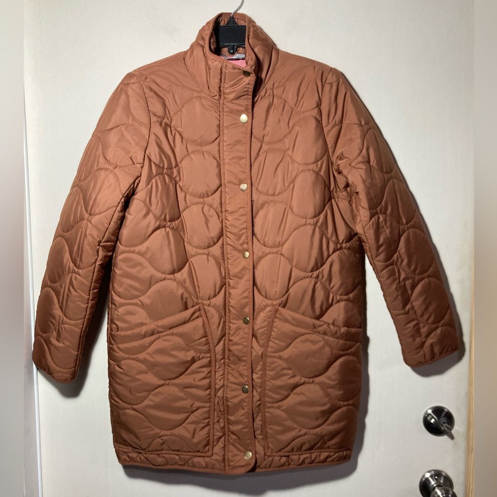 J.Crew Quilted Signature Cocoon Puffer Jacket W/Primaloft High Neck Size XSmall